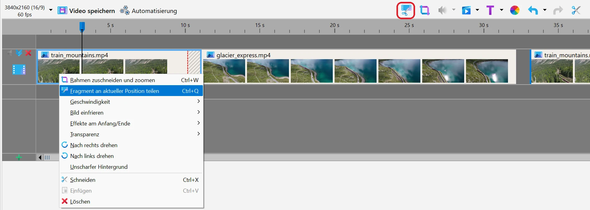 Videoclip in Bolide Movie Creator teilen