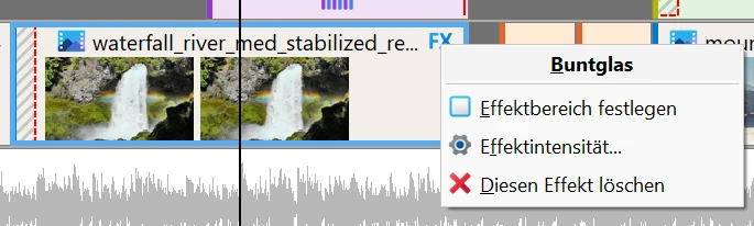 Effekt ändern oder löschen in Bolide Movie Creator