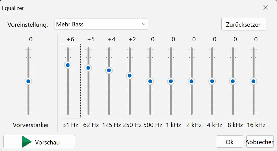 Equalizer in Bolide Movie Creator