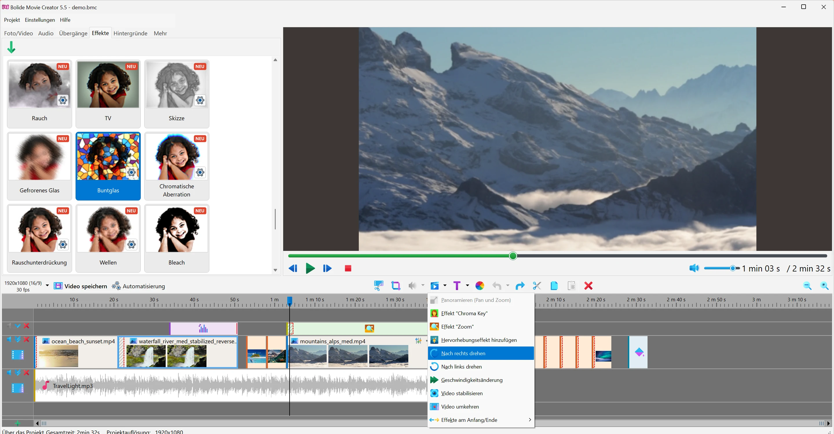 Video drehen in Bolide Movie Creator