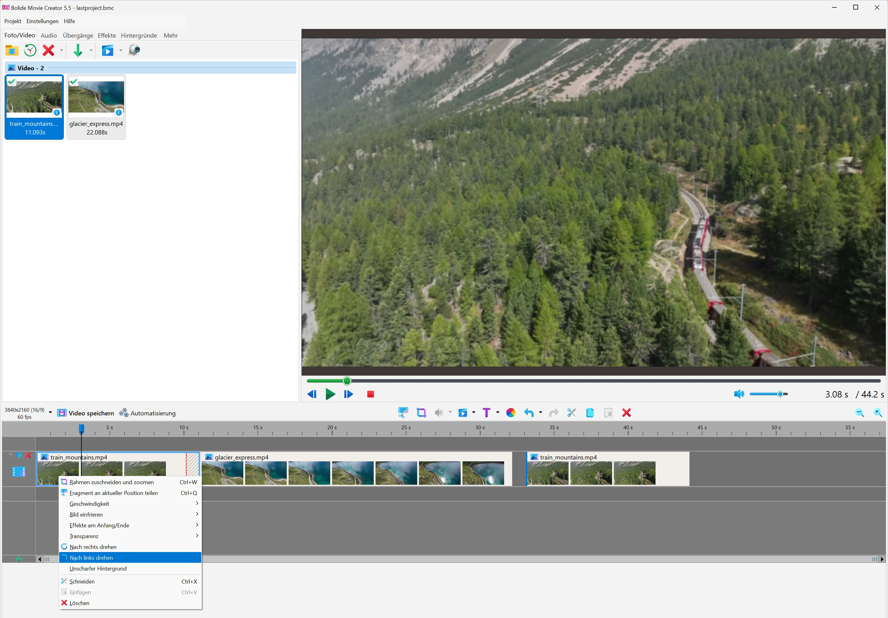 Das Drehen eines Videoclips in Bolide Movie Creator