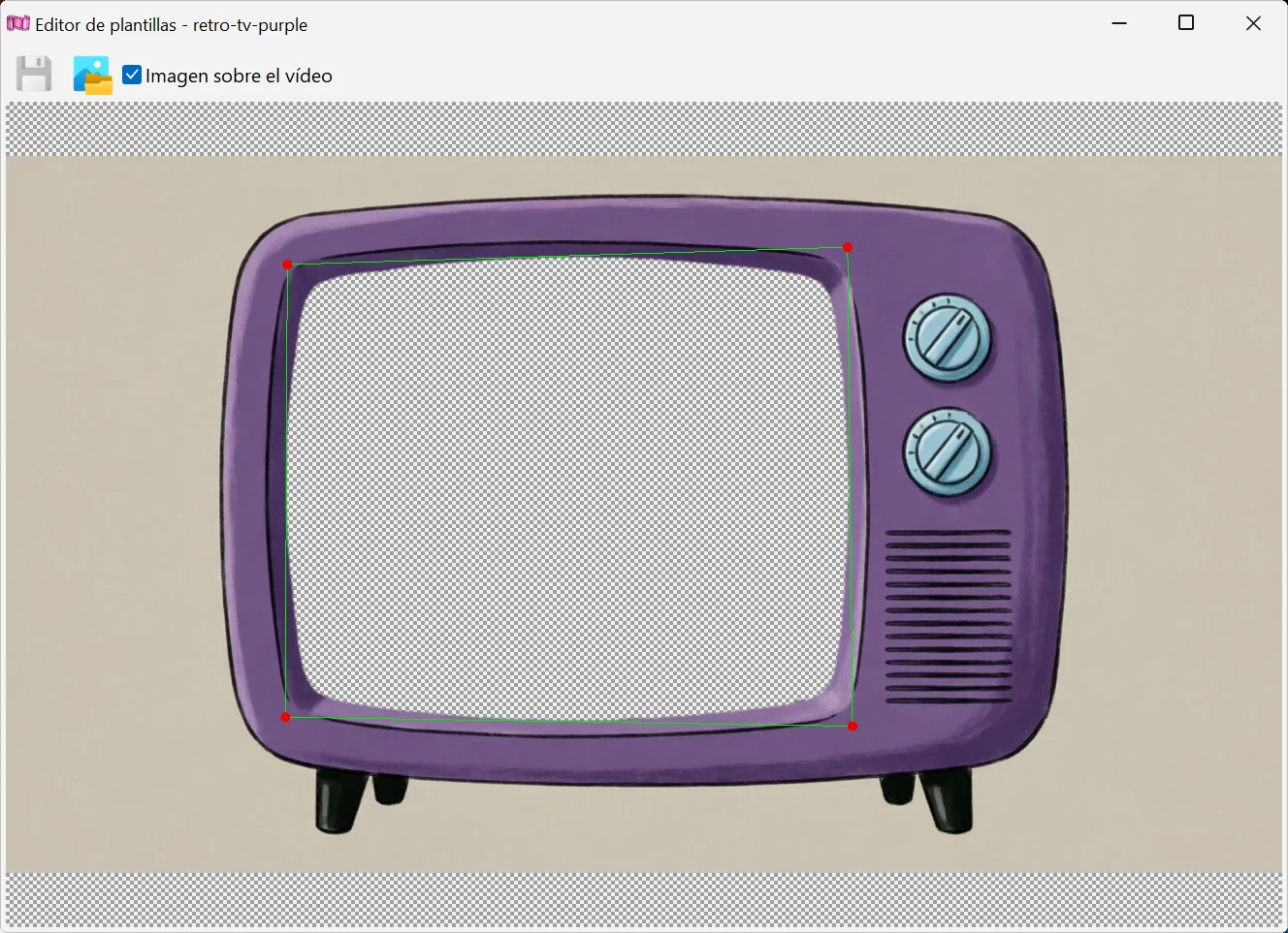editar plantilla de pantalla virtual en Bolide Movie Creator
