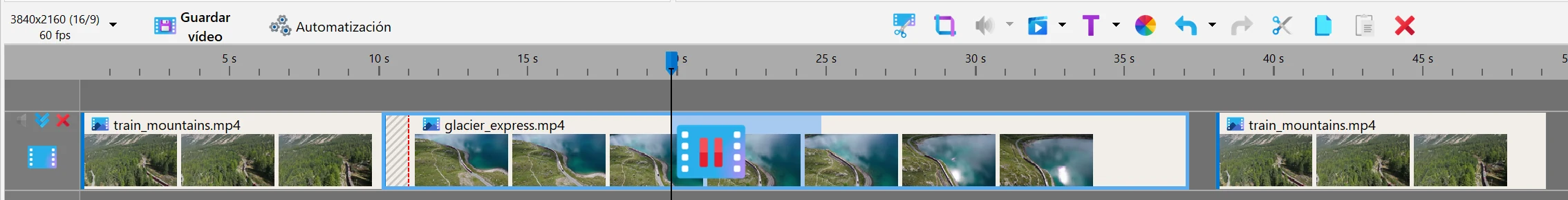 Qué ocurre en la línea de tiempo en Bolide Movie Creator