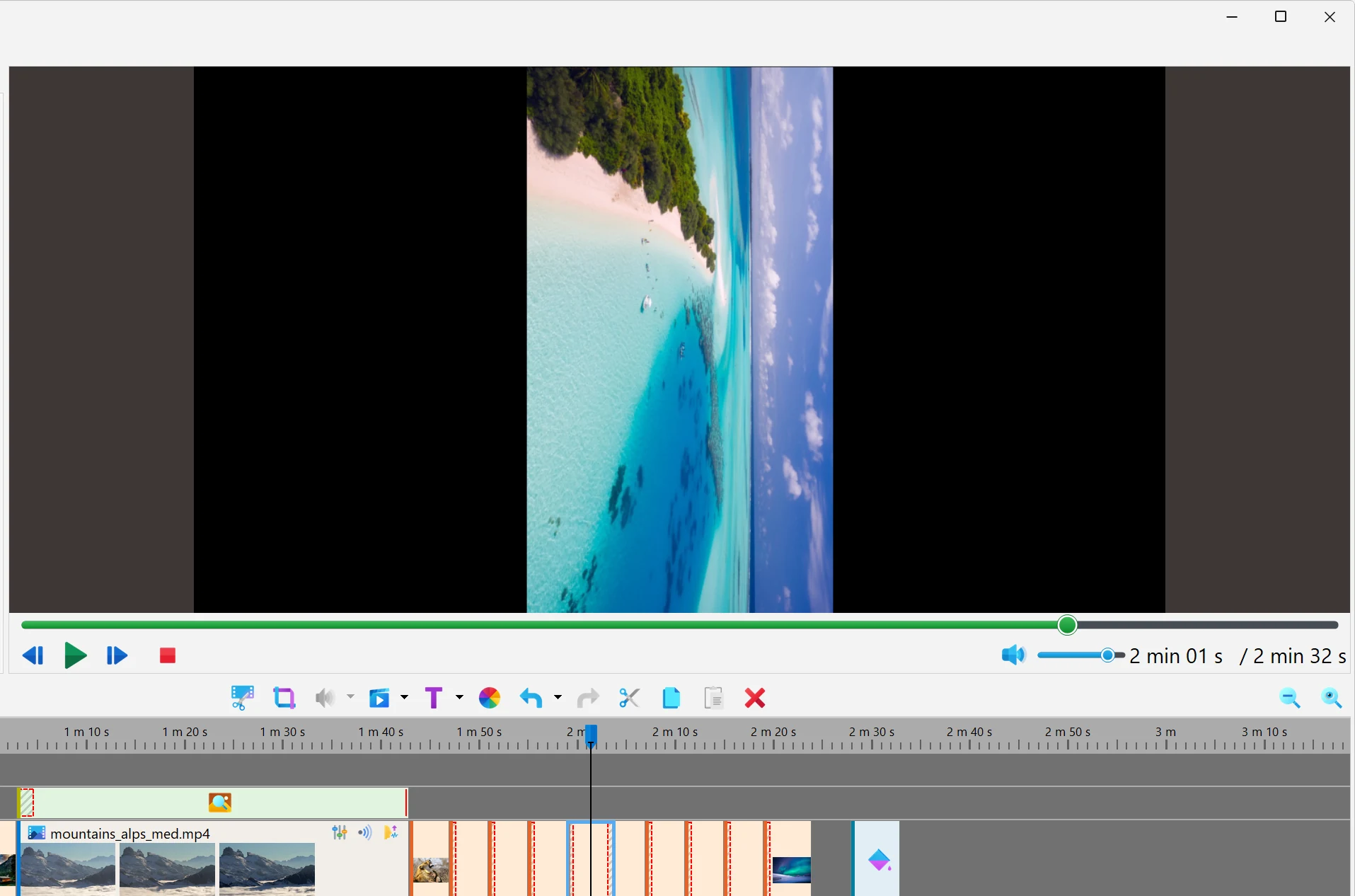 girar un clip en Bolide Movie Creator