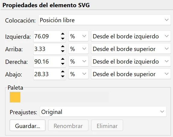 Propiedades del elemento SVG en Bolide Movie Creator