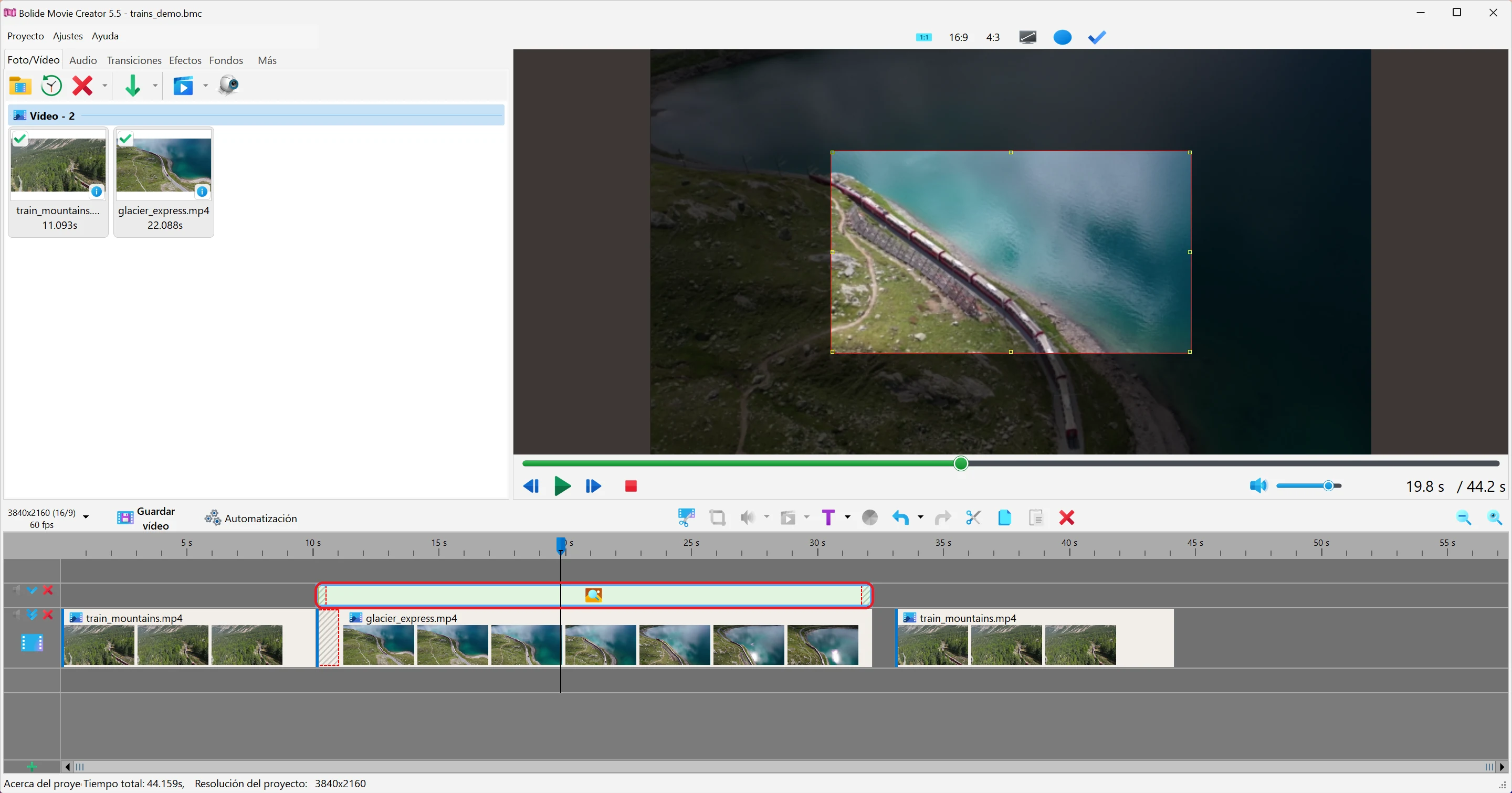 Aplicar el efecto de zoom en Bolide Movie Creator en Bolide Movie Creator
