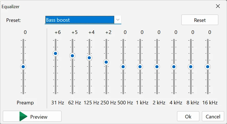 Equalizer in Bolide Movie Creator