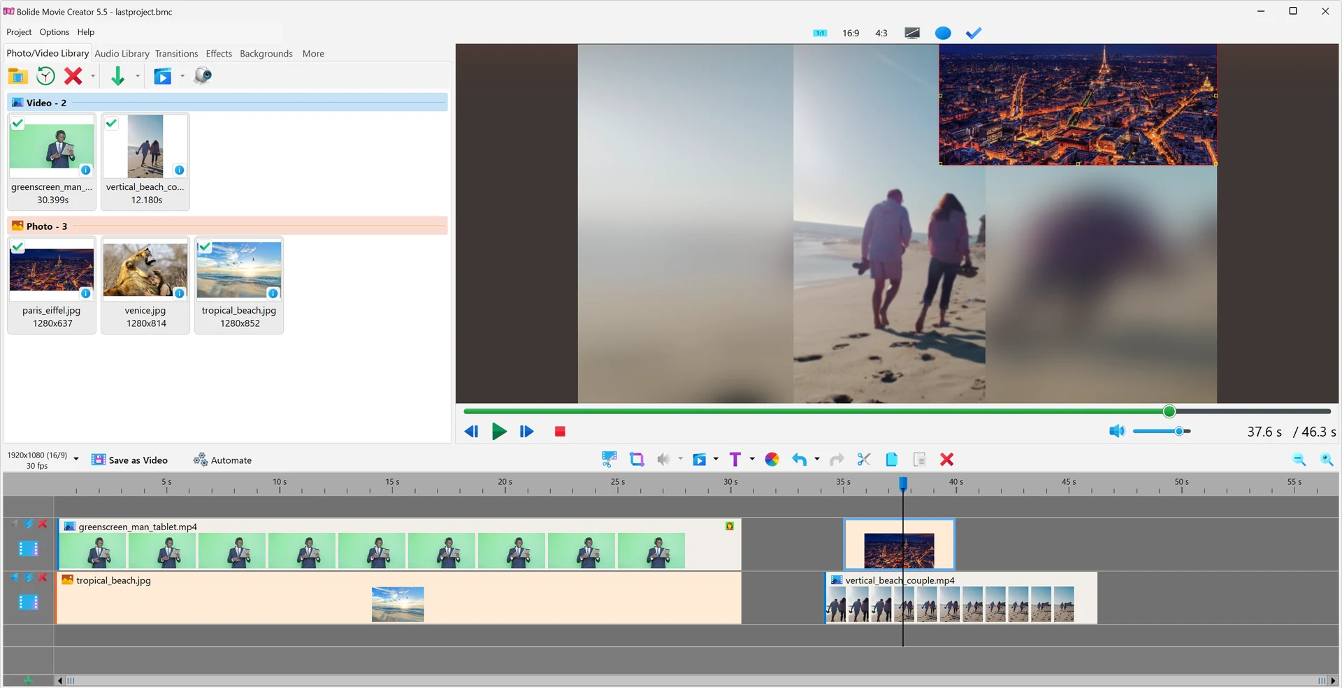 Add Photo/Video to Project Library in Bolide Movie Creator